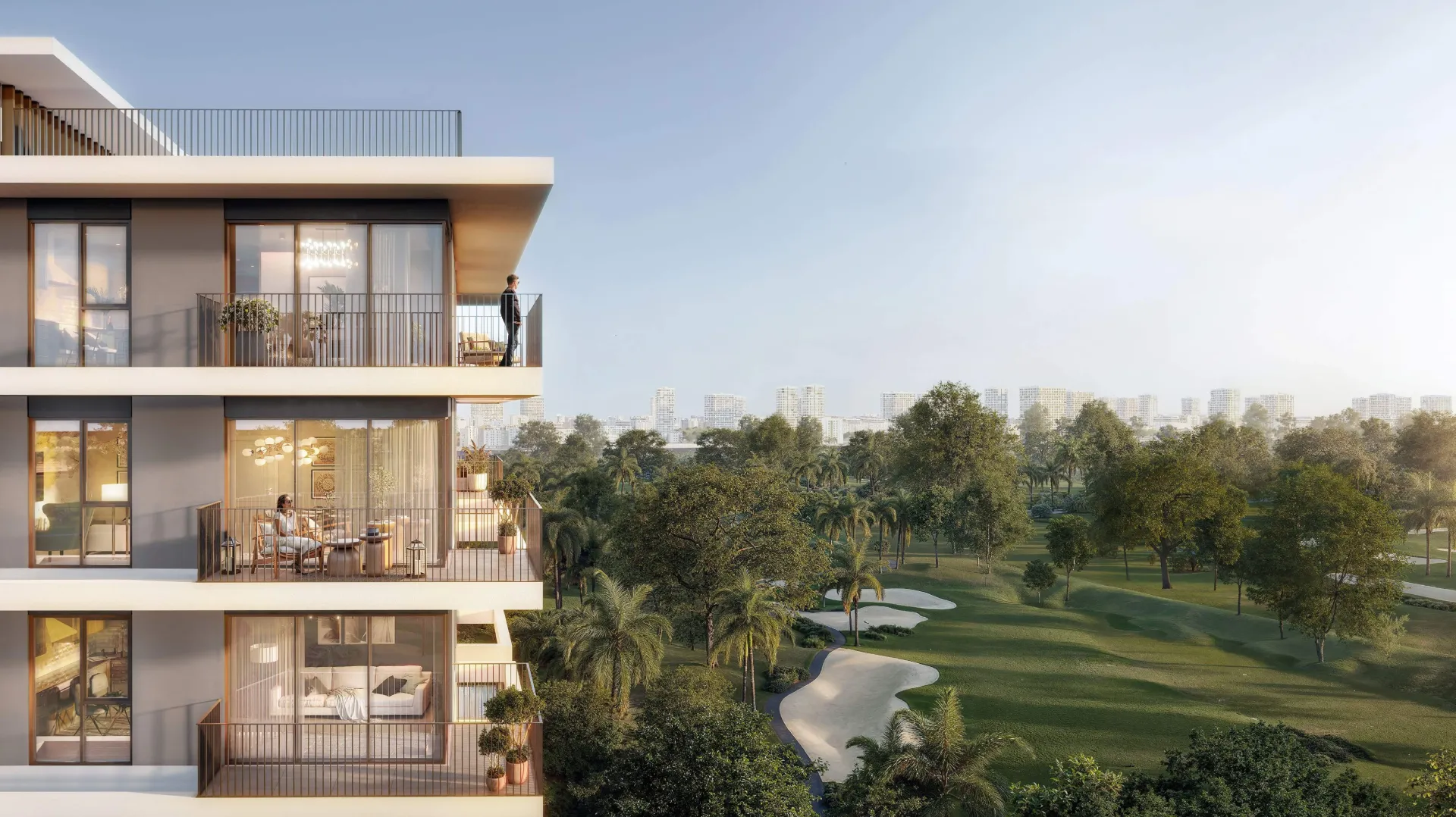 Golf Point – balkonai su vaizdu į golfo lauką ir medžius