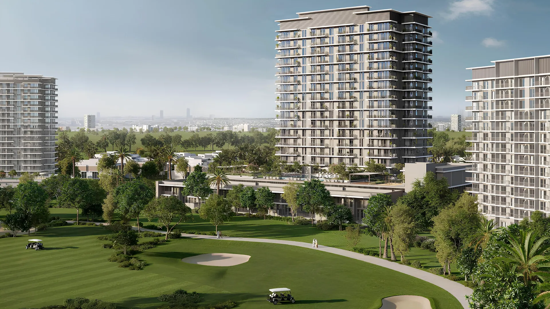 Golf Acres – gyvenamasis bokštas virš golfo laukų Emaar South