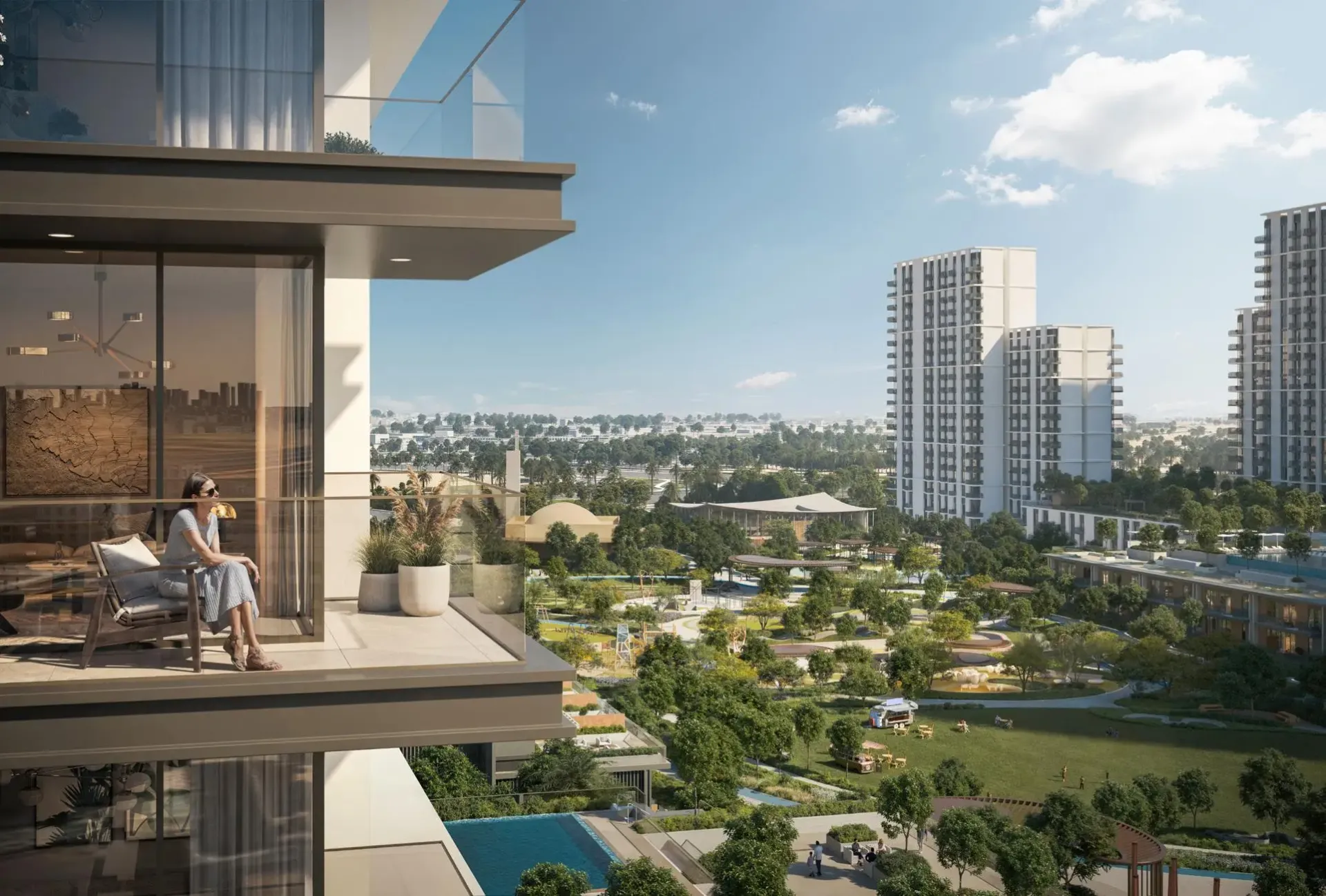 Palace Residences Hillside A – gyvenamasis pastatas Dubai Hills su parku apačioje