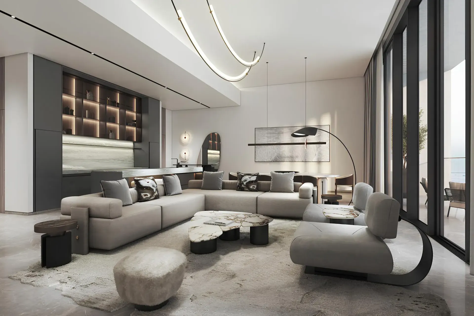 W Residences Tower 2 at Dubai Harbour – trys dangoraižiai su bendru podiumu