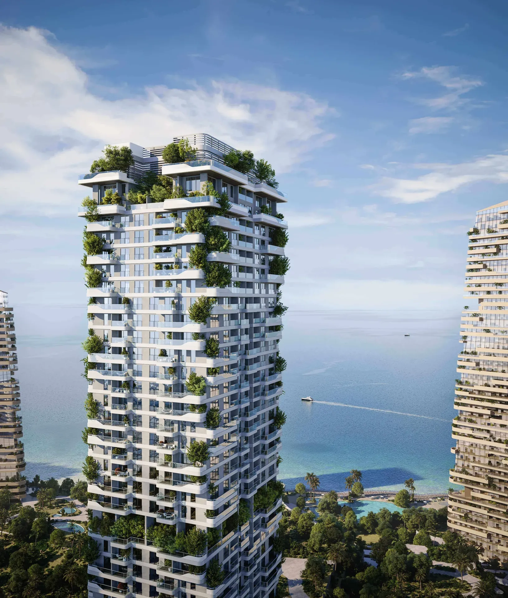 Talea by BEYOND – apželdintas bokštas prie jūros Dubai Maritime City