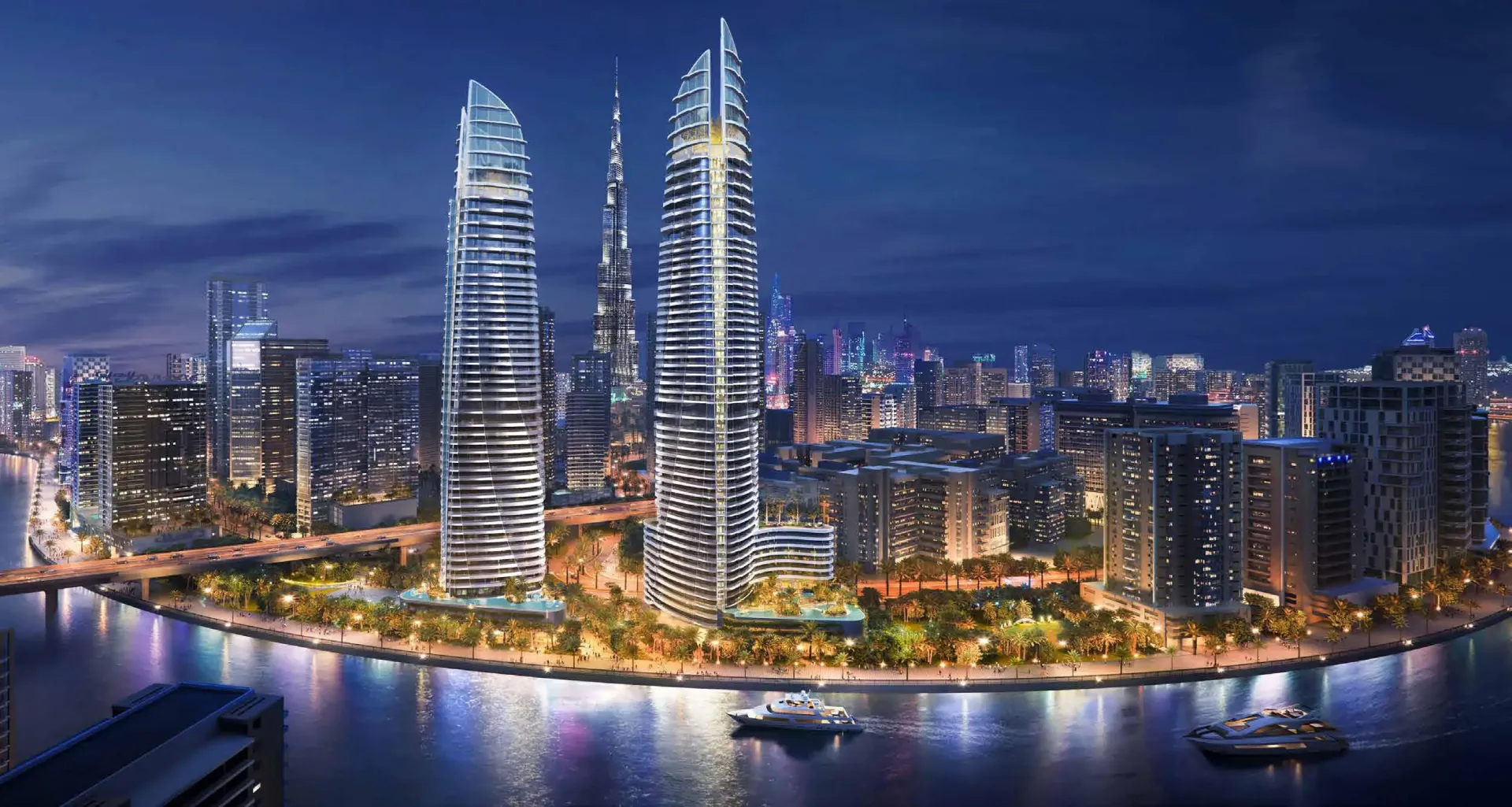 Canal Heights 2 by DAMAC – du aukšti bokštai tarp palmių Business Bay