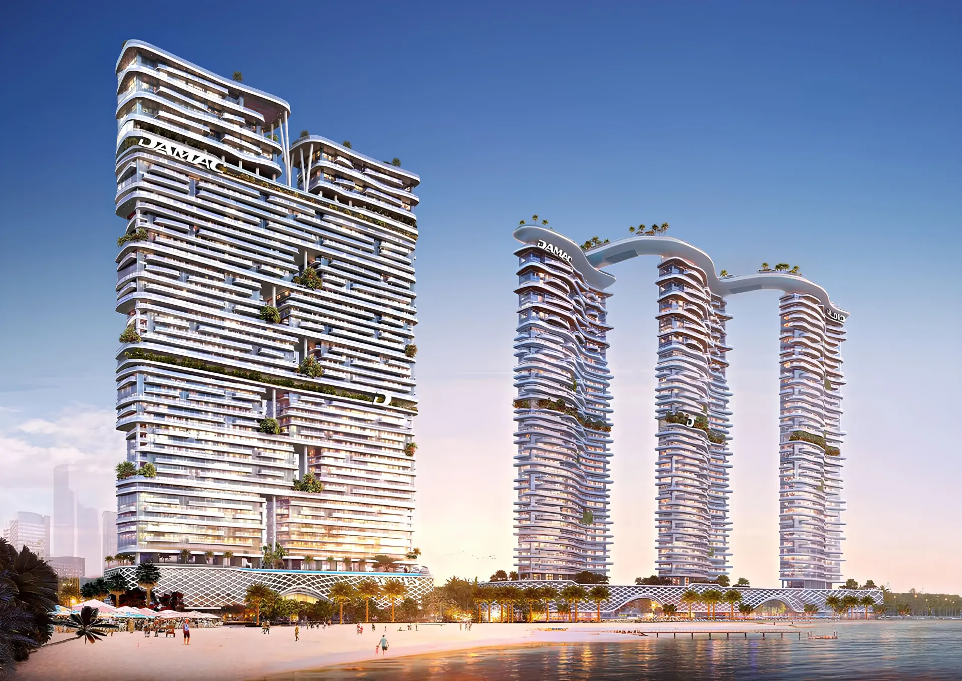 Bay 2 by Cavalli – bokštas su horizontaliais balkonais ir žaluma ant terasų