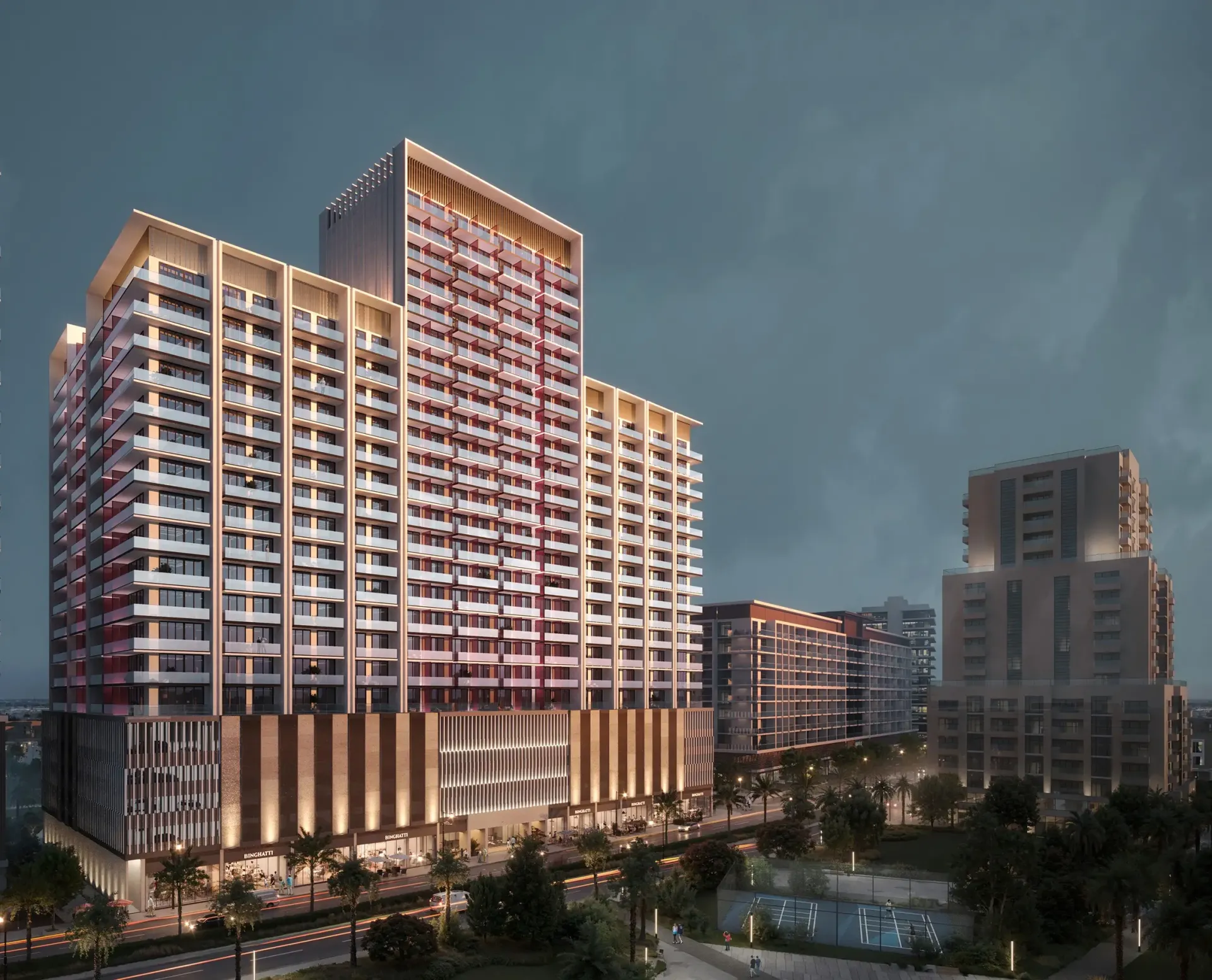 Binghatti Ruby – aukštas gyvenamasis pastatas Jumeirah Village Circle rajone