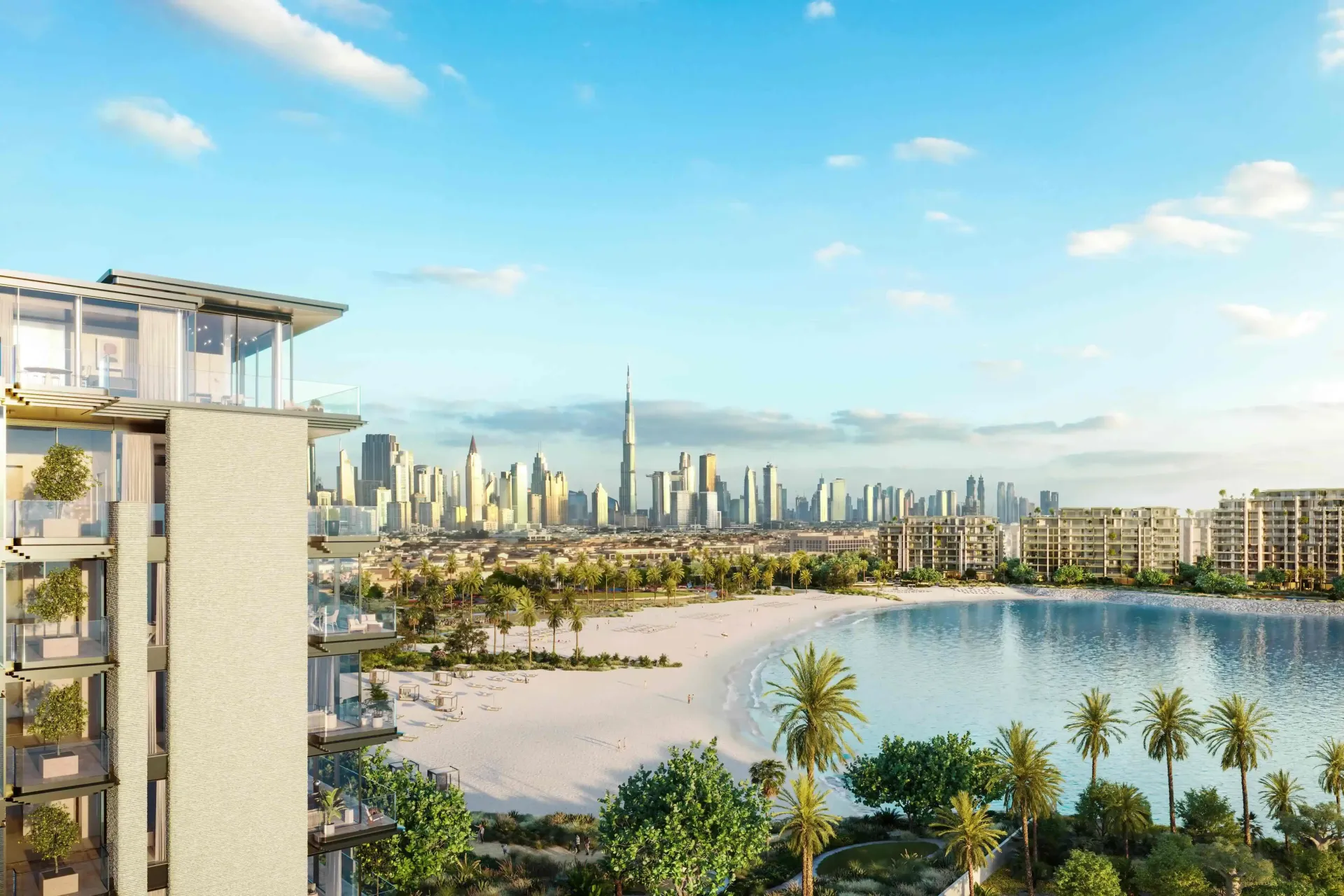 Solaya 8 – gyvenamasis pastatas prie lagūnos ir paplūdimio su Dubajaus panorama La Mer rajone