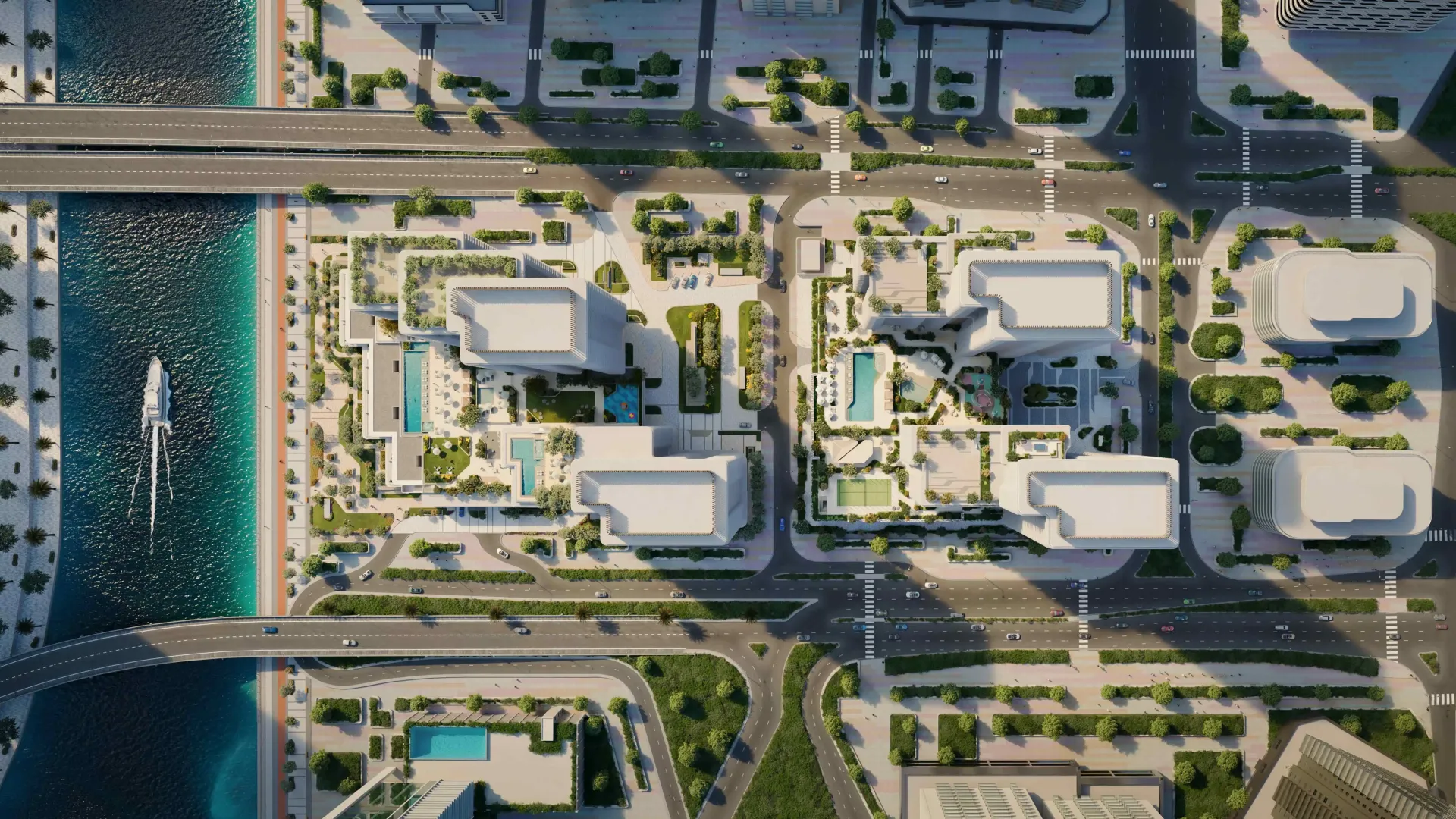 Muheira B – du gyvenamieji bokštai su podiumu ir baseinu Reem Island, Abu Dabyje